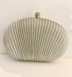 Clutch glitter prateado e fecho em strass - comprar online