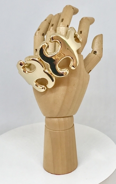 Bracelete dourado arabesco articulado - loja online