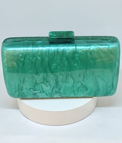 Clutch em acrílico verde marmorizado - comprar online