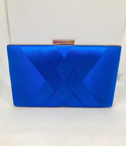 Clutch em cetim azul royal