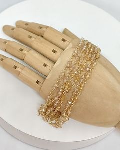 Pulseira dourada mini cristais de rútilos