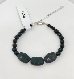 Pulseira prata 925 com cristais ágata preta - comprar online