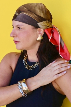 Bracelete dourado orgânico articulado - loja online