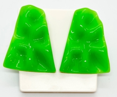 Brinco acetato verde trapezio - comprar online