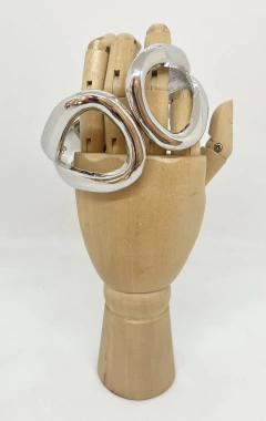 Bracelete ródio branco articulado gota vazada