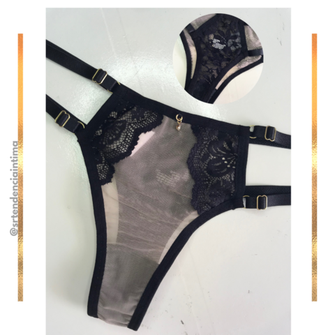 calcinha regulável preta sexy