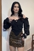 Saia couro animal print