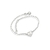 Pulseira De Prata Cartie Coração Martelado 18cm