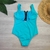 Maiô Regata Zíper Azul Turquesa - comprar online