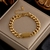 DIEYURO 316L Aço Inoxidável Fashion Link Chain Bracelet Bracelet para Mulheres Requintadas Cor Dourada Pulseira Joias Presente. - Loja do Cledson