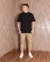 Camisa Masculina Ouversized Algodão Longa - Preta - comprar online