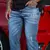 Calça Slim Fit Jeans Destroyed - loja online
