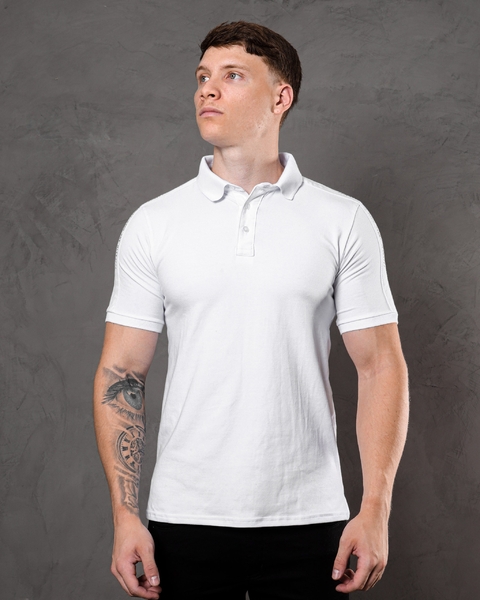 Camisa Gola Polo Pique Com Elastano Branca