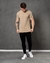 Camisa Masculina T-shirt Com Ziper - Bege - comprar online