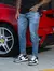 Calça Slim Fit Jeans Destroyed