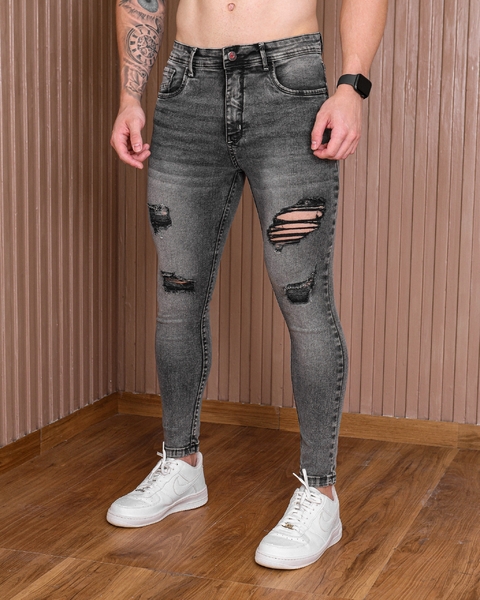 Calça Jeans Masculina Marmorizada Ragasdinha Modelage Skinny