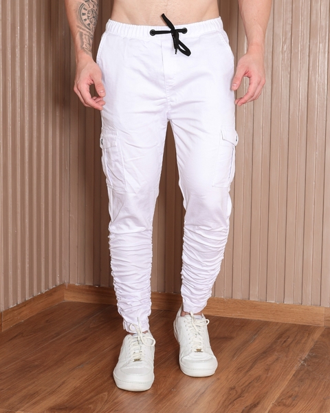 Calça Jogger Cargo Masculina Sarja Acetinada