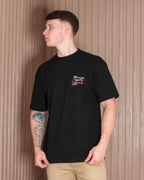 Camisa Masculina Ouversized Algodão Longa - Preta