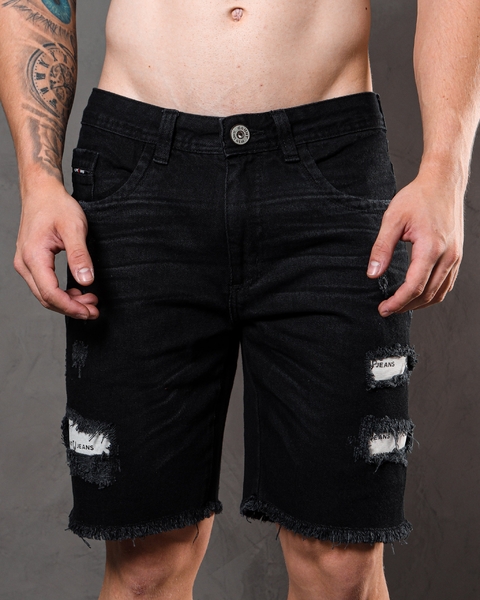 Bermuda Jeans Masculina Preta
