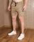 Bermuda Cargo Short Masculino Com Bolso Lateral Bege na internet