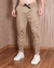 Calça Jogger Cargo Drapiada Masculina Sarja Acetinada