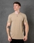 Camisa Masculina T-shirt Com Ziper - Bege na internet