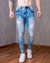 Calça Jeans Masculina Destroyed Rasgada Modelage Skinny -T400 na internet