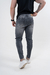 Calça Skinny Jeans Casual Marmorizada Escura