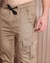 Calça Jogger Cargo Drapiada Masculina Sarja Acetinada - comprar online