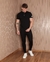 Camisa Gola Portuguesa Masculina Preta na internet