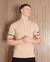 Camisa Gola Portuguesa Masculina Bege na internet
