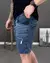 Bermuda Slim Fit Jeans Destroyed Escura na internet