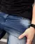 Bermuda Slim Fit Jeans Destroyed Escura - Rodrigs Conceito