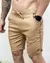 Short Linho Masculino Cós Elastico Viscose Linho Elastano - Bege