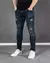 Calça Skinny Jeans Destroyed Escura Holding Power©️