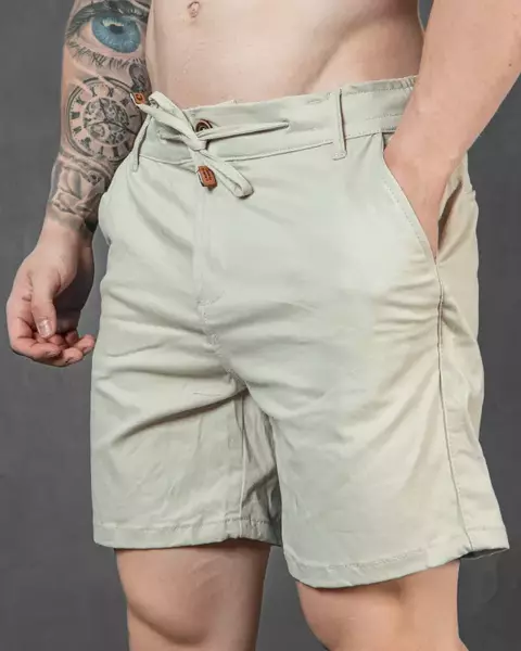 Short Masculino Moitié Cetim Bege