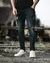 Calça Skinny Jeans Destroyed Escura Holding Power©️