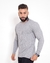 Camisa Manga Longa Canelada Cinza Mescla