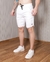 Short Sarja Masculino Cetim - Hidrorepelente Não Molha - Branco