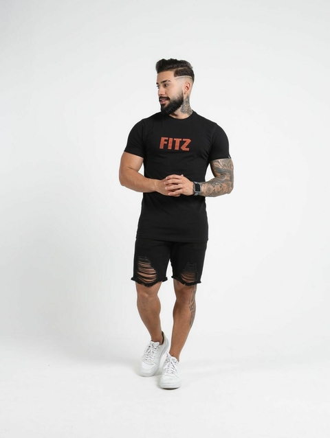 Camisa Masculina Long-line Contton - Preto