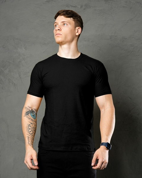 Camiseta Masculina Canelada Com Elastano Viscose