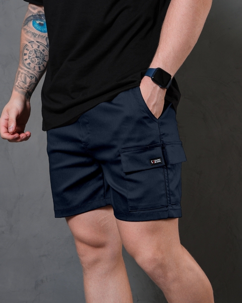 Bermuda Cargo Short Masculino Com Bolso Lateral - Azul - Marinho