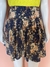 Saia plissada floral linho Zinzane M - comprar online