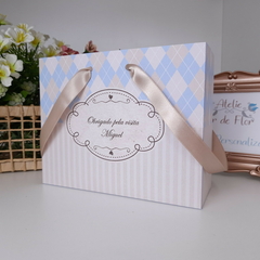 Sacolinha Personalizada para Lembrancinhas de Nascimento - pacote com 10 unidades - Atelie Cor de Flor