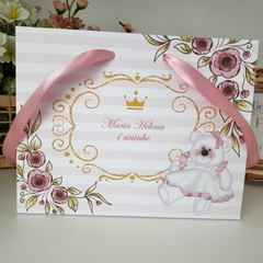 Sacola Personalizada para Lembrancinha de Festa tema Ursinha - pacote com 10 unidades - Atelie Cor de Flor
