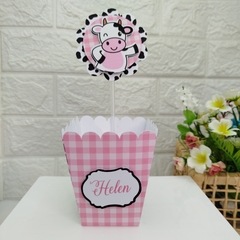 Cachepo | Centro de Mesa Personalizado tema Vaquinha Rosa - pacote com 10 unidades - comprar online