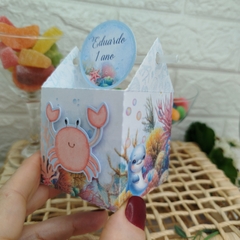 Kit de Caixinhas Personalizadas Festa Infantil tema Fundo do Mar Menino - Atelie Cor de Flor