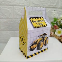 Kit Festa Construtor com Trator – Caixinhas Personalizadas para Lembrancinhas
