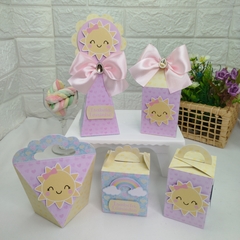 Kit Festa Personalizado Primeira Volta ao Sol e Arco-Íris - Atelie Cor de Flor