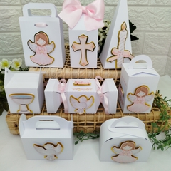 Kit de Caixinhas Personalizadas para Batizado Menina